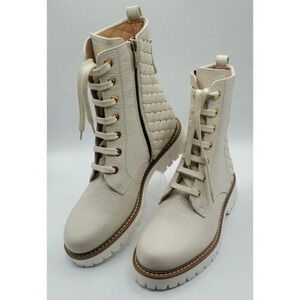 RON WHITE WOMEN  Sz 39 Fearn Snow (White) Ankle Boot Soft Tumbled Calf Studs